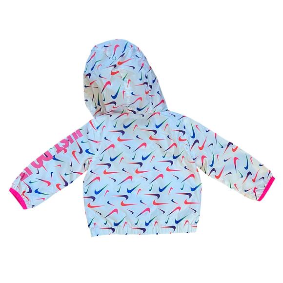 Nike Rainbow Swoosh Toddler Hooded Windbreaker / Raincoat 12m - Picture 2 of 4